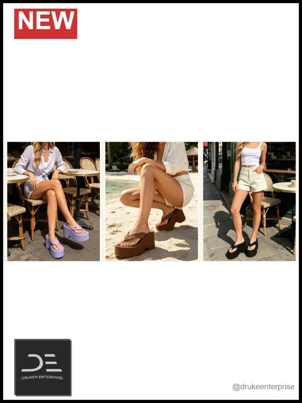 Platform Chunky Sandals with Arch Support Non-Slip Rubber Soles Wedge Heels